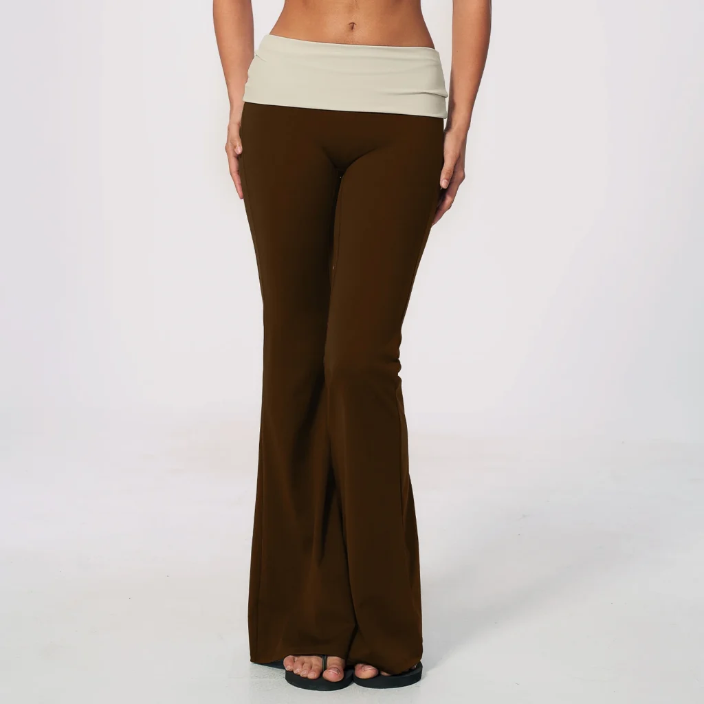 Foldover Flare Leggings VS Yoga Pants Private Label Fitness Wear Suppilers