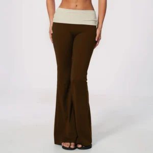 Foldover Flare Leggings VS Yoga Pants Private Label Fitness Wear Suppilers